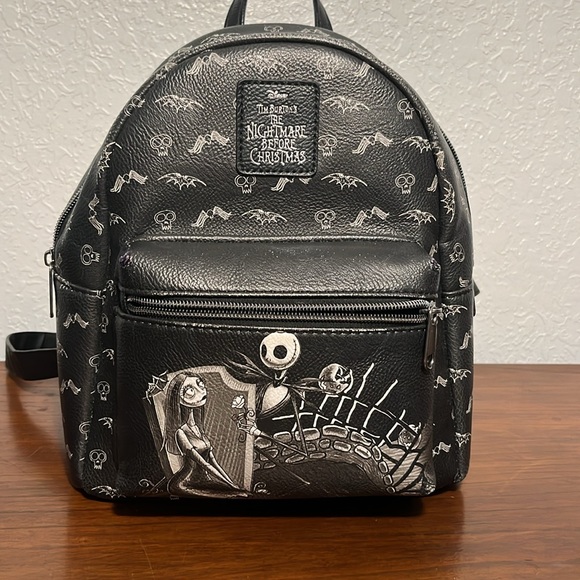 LOUNGEFLY The Nightmare Before Christmas Jack & Sally Graveyard Mini Backpack - Picture 11 of 11